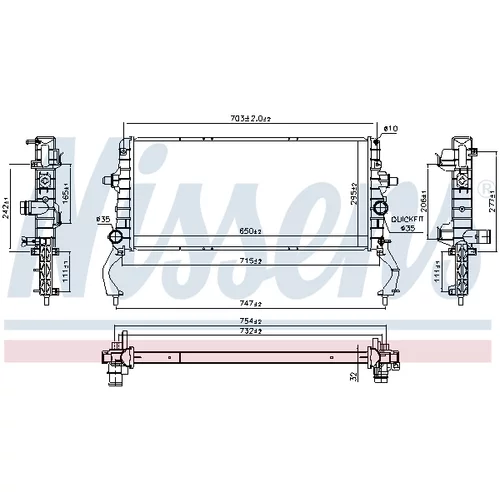 Chladič motora 606801 /NISSENS/ - obr. 4