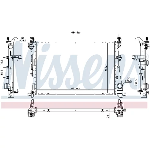Chladič motora 617869 /NISSENS/ - obr. 4
