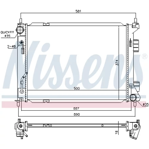 Chladič motora 67604 /NISSENS/ - obr. 5