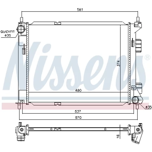 Chladič motora 67605 /NISSENS/ - obr. 4