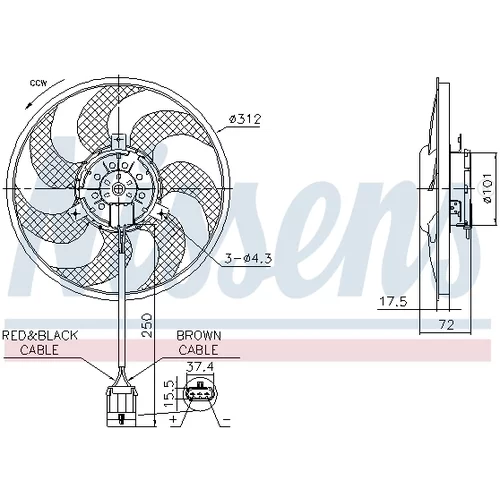 Ventilátor chladenia motora 850072 /NISSENS/ - obr. 5