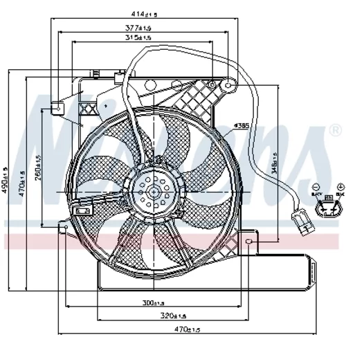 Ventilátor chladenia motora NISSENS 85203