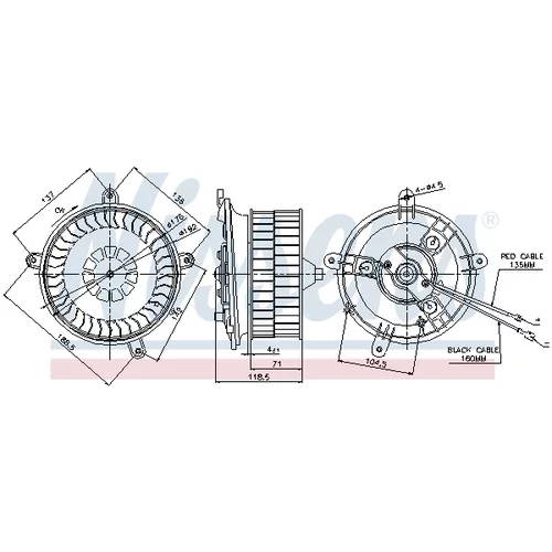 Vnútorný ventilátor NISSENS 87041