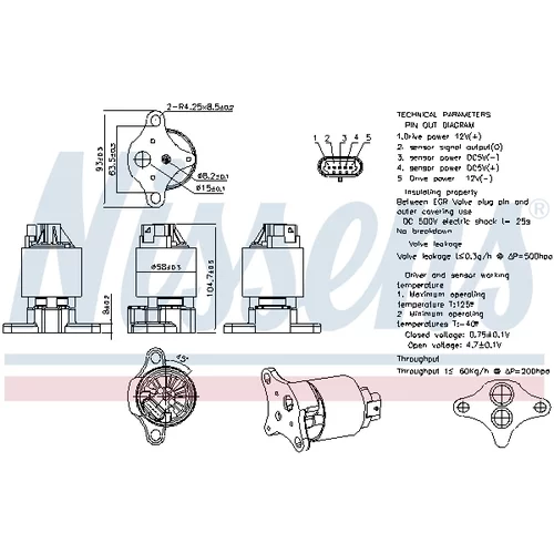 EGR ventil 98187 /NISSENS/ - obr. 7