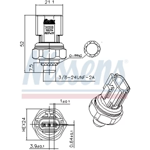 Tlakový spínač klimatizácie 301100 /NISSENS/ - obr. 5