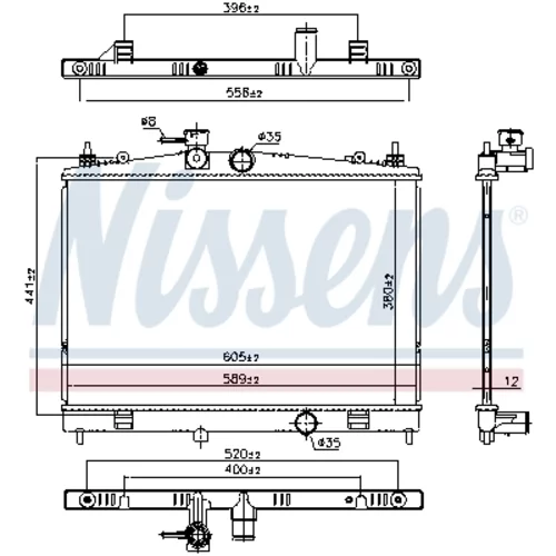 Chladič motora 607128 /NISSENS/ - obr. 4