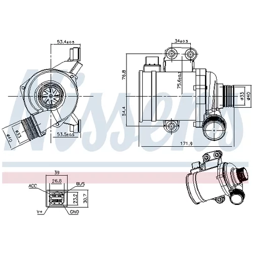 Vodné čerpadlo, chladenie motora 832142 /NISSENS/ - obr. 5