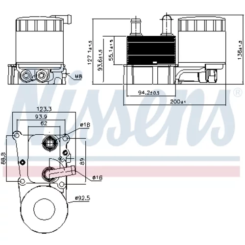 Chladič motorového oleja 90696 /NISSENS/ - obr. 1
