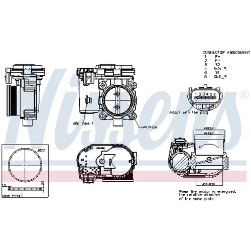 Hrdlo škrtiacej klapky 955118 /NISSENS/ - obr. 6