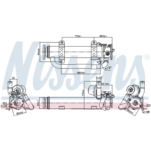 Chladič pre recirkuláciu plynov 989398 /NISSENS/ - obr. 5