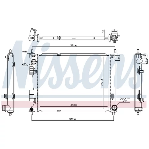 Chladič motora 606735 /NISSENS/ - obr. 4