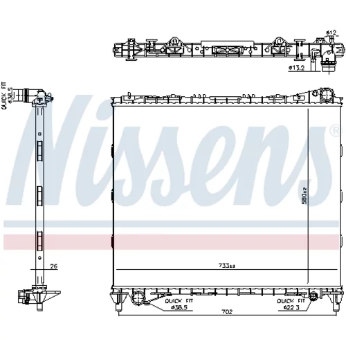 Chladič motora 606799 /NISSENS/ - obr. 5