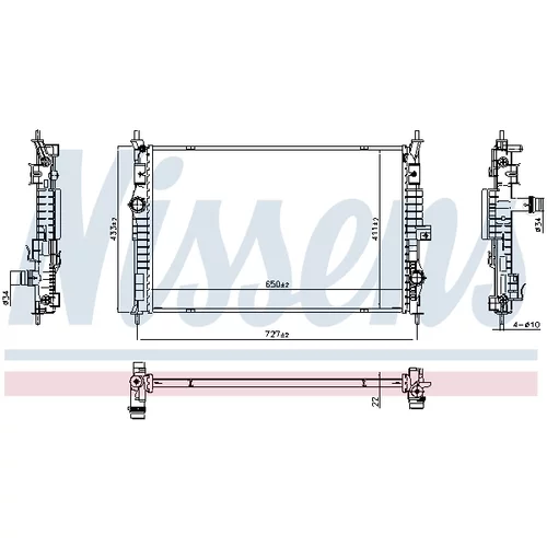 Chladič motora 607100 /NISSENS/ - obr. 5