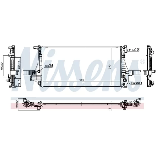 Chladič motora 607221 /NISSENS/ - obr. 5