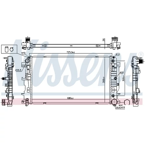Chladič motora 627062 /NISSENS/ - obr. 5