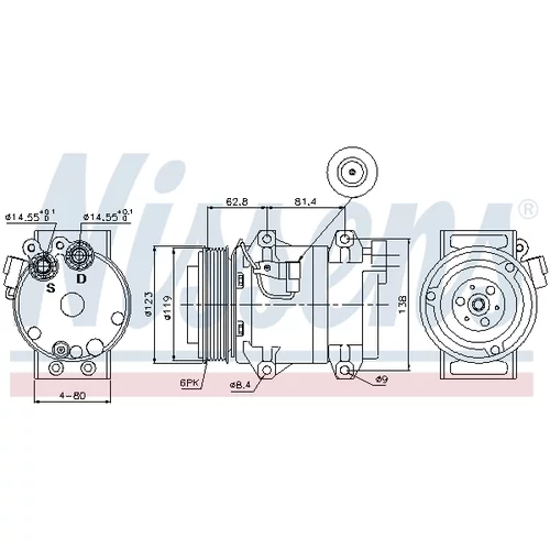 Kompresor klimatizácie 89070 /NISSENS/ - obr. 4