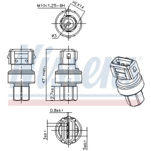 Tlakový spínač klimatizácie 301068 /NISSENS/ - obr. 5