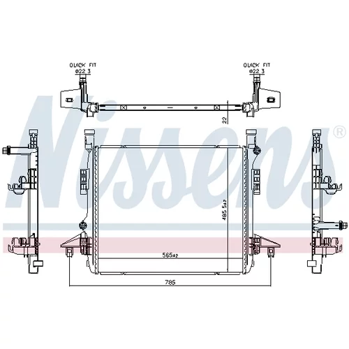 Chladič motora 606780 /NISSENS/ - obr. 4