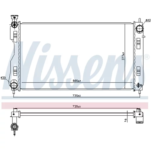 Chladič motora 606844 /NISSENS/ - obr. 4
