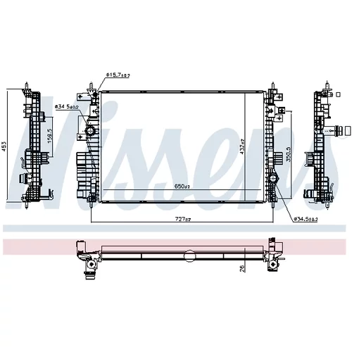 Chladič motora 607180 /NISSENS/ - obr. 4