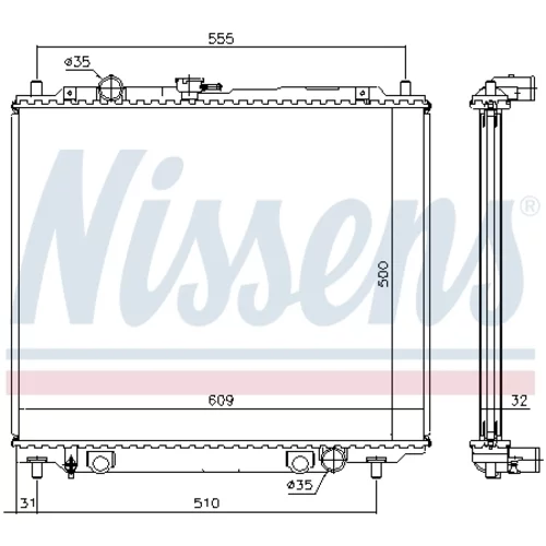 Chladič motora 62801 /NISSENS/ - obr. 4
