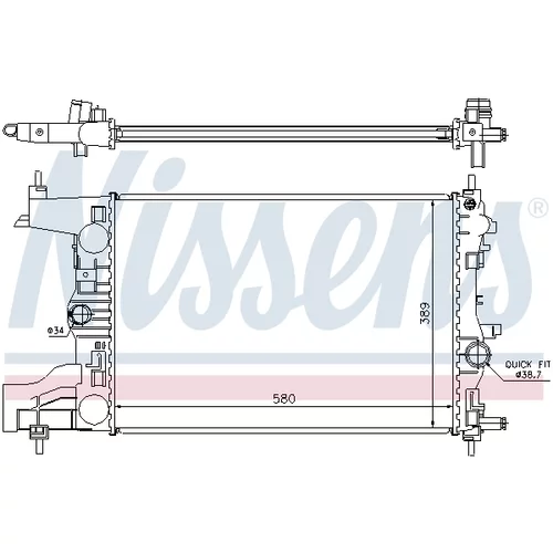 Chladič motora 630726 /NISSENS/ - obr. 4