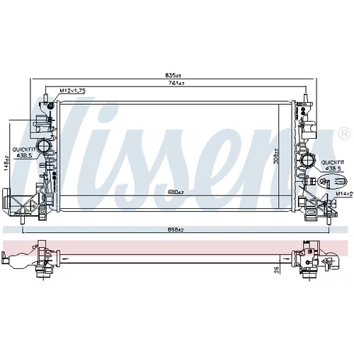 Chladič motora 630797 /NISSENS/ - obr. 5