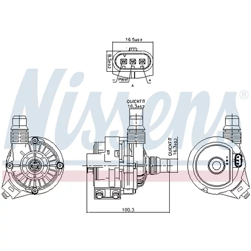 Vodné čerpadlo, chladenie motora NISSENS 831361