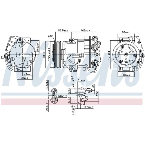 Kompresor klimatizácie 890058 /NISSENS/ - obr. 5