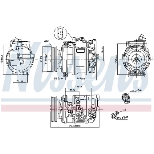 Kompresor klimatizácie 89091 /NISSENS/ - obr. 12
