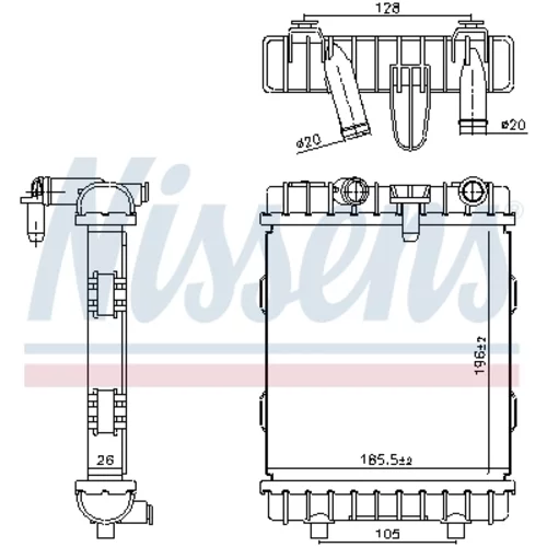Chladič motora 606641 /NISSENS/ - obr. 4