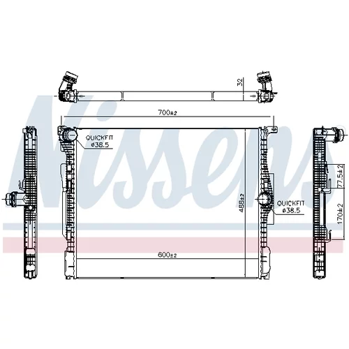 Chladič motora 607116 /NISSENS/ - obr. 4