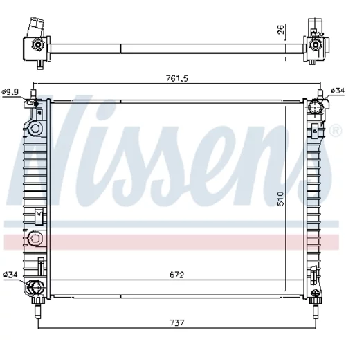 Chladič motora 616905 /NISSENS/ - obr. 4