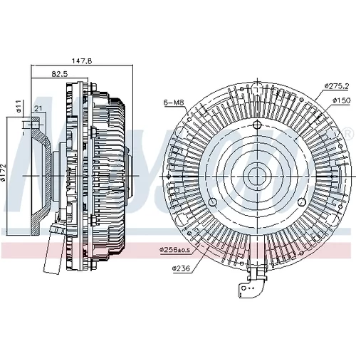 Spojka ventilátora chladenia NISSENS 86271