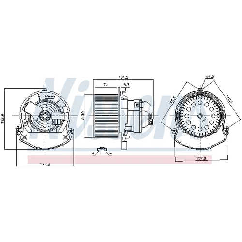 Vnútorný ventilátor NISSENS 87678