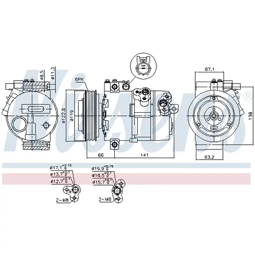 Kompresor klimatizácie 890394 /NISSENS/ - obr. 4
