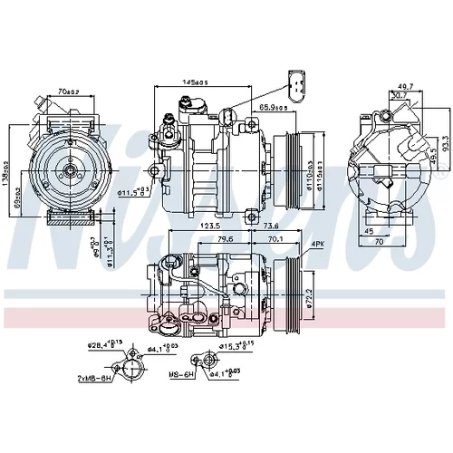 Kompresor klimatizácie 89073 /NISSENS/ - obr. 4