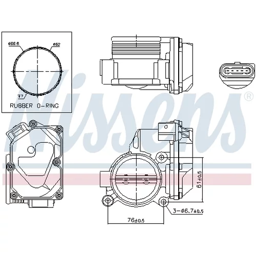 Hrdlo škrtiacej klapky 955060 /NISSENS/ - obr. 4
