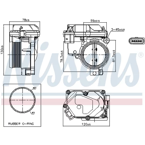 Hrdlo škrtiacej klapky 955259 /NISSENS/ - obr. 4