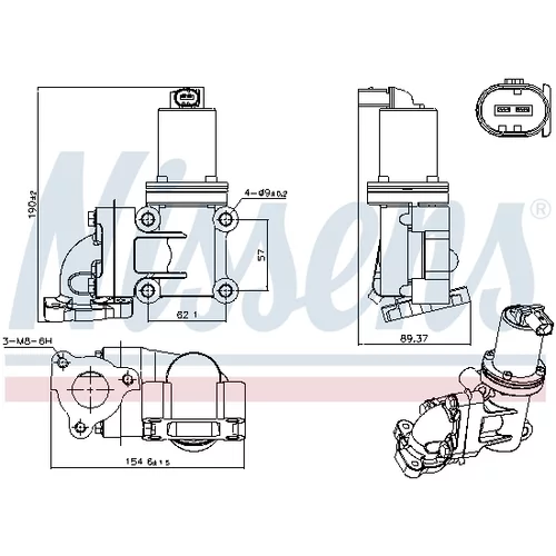 EGR ventil 98355 /NISSENS/ - obr. 6