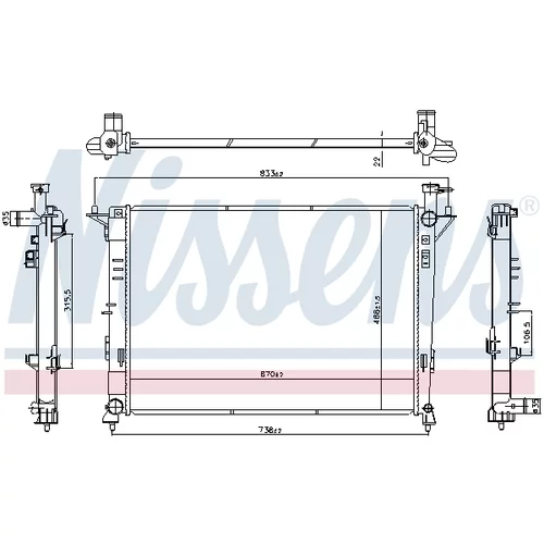 Chladič motora 606824 /NISSENS/ - obr. 4