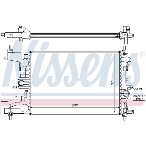 Chladič motora 630725 /NISSENS/ - obr. 4