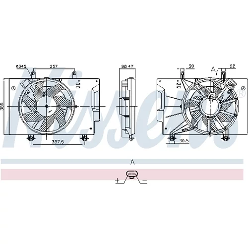 Ventilátor chladenia motora NISSENS 850295