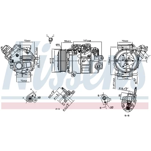 Kompresor klimatizácie 890795 /NISSENS/ - obr. 5