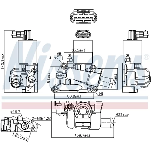 EGR ventil 98227 /NISSENS/ - obr. 6