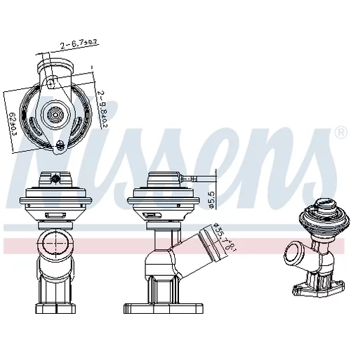 EGR ventil 98343 /NISSENS/ - obr. 5