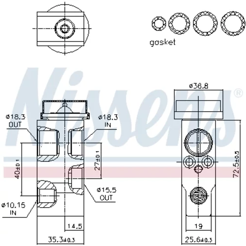 Expanzný ventil klimatizácie 999561 /NISSENS/ - obr. 5