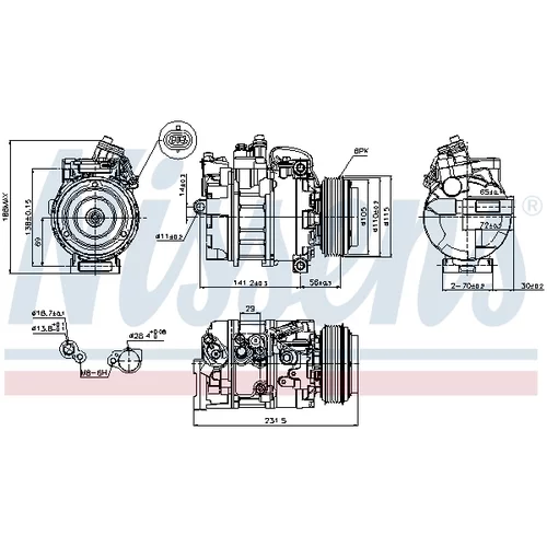 Kompresor klimatizácie 89075 /NISSENS/ - obr. 4