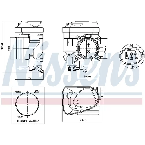 Hrdlo škrtiacej klapky 955061 /NISSENS/ - obr. 6