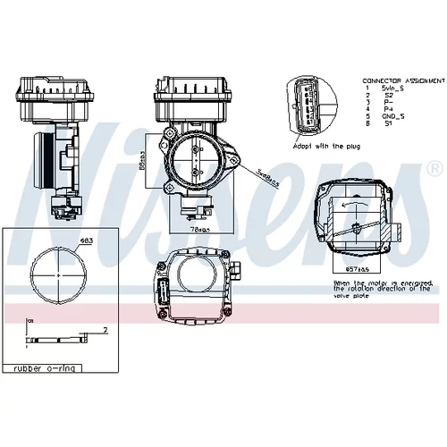 Hrdlo škrtiacej klapky 955206 /NISSENS/ - obr. 6